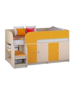 Кровать чердак Астра 9 2 90 99 80х160 см Стандартные оранжевый 163 2 Рв-мебель