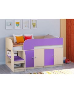 Кровать чердак Астра 9 2 90 99 80х160 см Стандартные Фиолетовый 163 2 Рв-мебель
