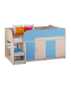 Кровать чердак Астра 9 2 90 99 80х160 см Стандартные Синий 163 2 Рв-мебель