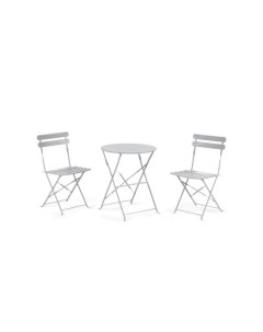 Садовый набор Arlick из стола и 2 складных стула из белого металла La forma (ex julia grup)