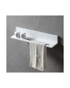 Полочка с полотенцедержателем для ванной комнаты Stein AS1655 белая матовая Abber