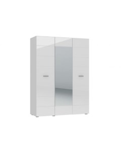 Распашной шкаф Глосс 205 50 см Прямые Белый 150 см Нк-мебель