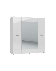 Распашной шкаф Глосс 205 50 см Прямые Белый 200 см Нк-мебель