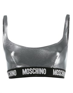 Moschino спортивный топ с эффектом металлик и логотипом Moschino