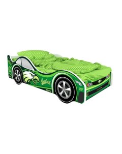 Кровать машина Гудзон 50 170 С подсветкой дна Односпальные Кровати машинки Зеленый 75 Kinder