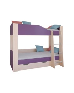 Двухъярусная кровать Астра 2 155 112 С ящиком Двуспальные Двухъярусные Фиолетовый 193 4 Рв-мебель
