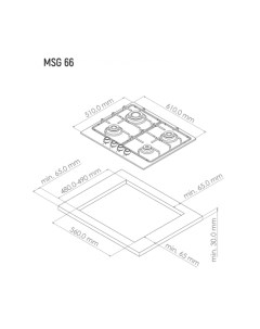 Газовая варочная панель Газовая варочная панель MSG 66 Noir Monsher