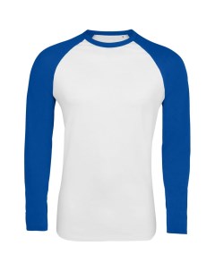 Футболка мужская с длинным рукавом FUNKY LSL белая с ярко синим размер XXL No name