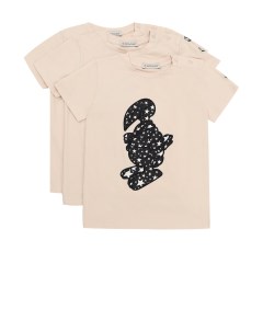 Комплект из трех хлопковых футболок с аппликациями Moncler enfant