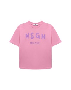 Хлопковая футболка Msgm kids