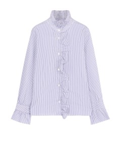 Хлопковая блуза в полоску с оборками Dal lago