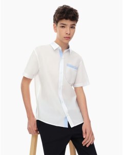 Белая школьная рубашка с коротким рукавом для мальчика Gloria jeans