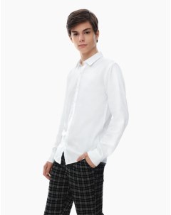 Белая рубашка Regular с длинным рукавом и вышивкой для мальчика Gloria jeans