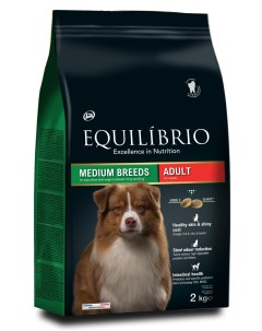 Корм сухой корм для взрослых собак средних пород с мясом птицы 2 кг Equilibrio