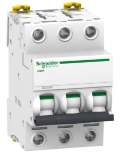 Автоматический выключатель A9F75306 Acti9 3P тип хар ки D 6 А 400 В AC DC 6кА Schneider electric