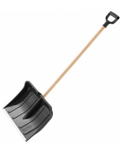 Лопата для уборки снега 61645 пластиковая 410х320х1330 мм деревянный черенок Palisad