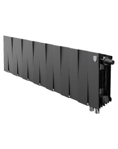 Биметаллический радиатор Piano Forte VDR 200 100 мм 14 секций нижнее подключение Noir Sable Royal thermo