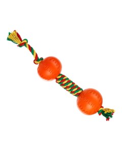 Игрушка для собак Dental Knot Гантель канатная малая Красный желтый зеленый Doglike