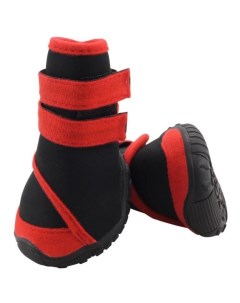 Ботинки для собак черные с красным 60х55х70мм Триол