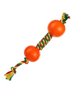 Игрушка для собак Dental Knot Гантель канатная большая Красный желтый зеленый Doglike