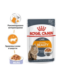 Корм для кошек Intense Beauty для поддержания красоты шерсти в желе конс 85г Royal canin