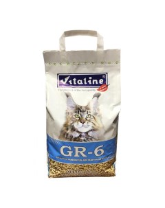 Наполнитель для кошачьего туалета GR 6 для крупных кошек древесный 7 5л Vitaline