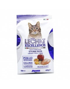 Корм для кошек EXCELLENCE Sterilised для стерилизованных курица рис яйца яблоки сух 400г Lechat