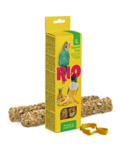 Лакомство для птиц Палочки для волнистых попугайчиков и экзотов с тропическими фруктами 2х40г Rio