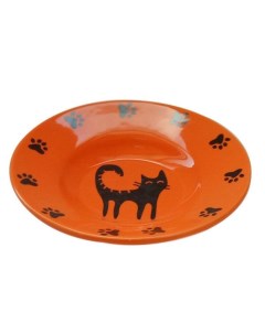 Миска для животных Cat Plate оранжевая керамическая 15 5х3см 140мл Foxie