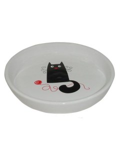Миска для животных Кошка с клубком белая керамическая 15х2 5см 210мл Foxie