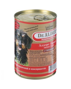 Корм для собак Алдерс Гарант 80 рубленного мяса Говядина банка 410г Dr. alder's