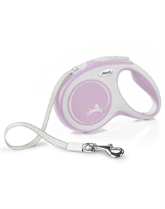Рулетка для собак New Line Comfort M (до 25кг) лента 5м серый/розовый Flexi
