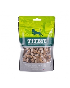 Лакомство для собак Косточки мясные с индейкой и творогом 145г Titbit
