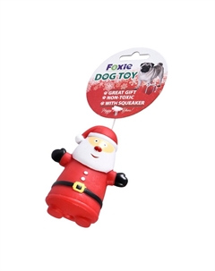 Игрушка для собак Санта Клаус с пищалкой 7,5х4,5х4,5см винил Foxie