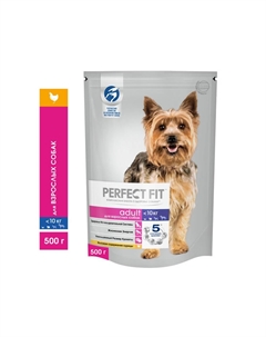 Корм для собак для мелких и миниатюрных пород, курица сух. 500г Perfect fit