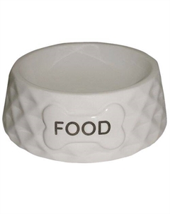 Миска для животных Diamond Food белая керамическая 15,5х15,5х5см 190мл Foxie