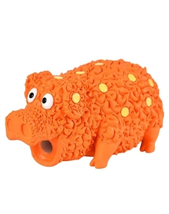Игрушка для собак Поросенок с пищалкой 17см латекс оранжевый Foxie