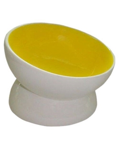 Миска для животных Dog Bowl желтая керамическая 13х13х11см 170мл Foxie