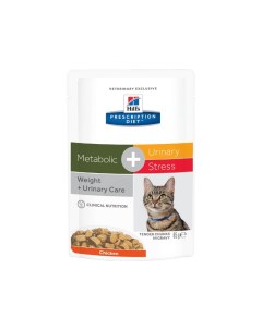 Влажный корм для кошек Prescription Diet Metabolic Urinary Stress Feline с курицей 85 г Hill`s