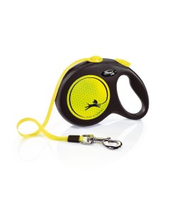 Рулетка для собак Neon L ременная 5м желтая Flexi