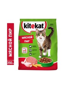 Корм для кошек Мясной пир сух 350г Kitekat