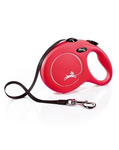 Рулетка для собак New Classic L (до 50кг) лента 8м красная Flexi
