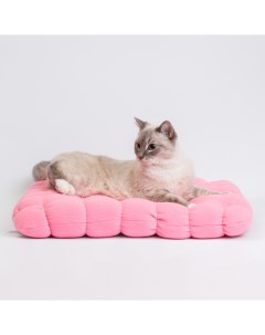 Лежак квадратный для кошек и собак Крекер 50 см розовый Rurri