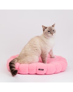 Лежак круглый для кошек и собак мелких и средних пород Крекер 50 см розовый Rurri