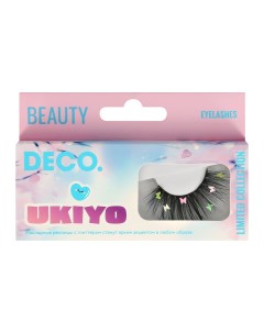 Накладные ресницы UKIYO с глиттером бабочки Deco