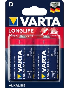 Батарейка LONGLIFE MAX POWER MAX TECH LR20 D 04720101402 BL2 Alkaline 1 5V Varta