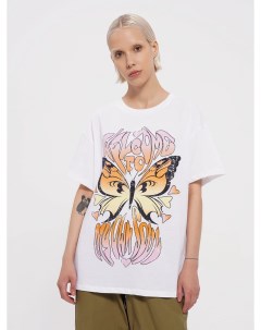 Хлопковая футболка с принтом бабочки Твое