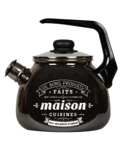 Чайник сталь эмалированное покрытие 3 л со свистком ручка пластиковая Maison черный 4с209я Appetite