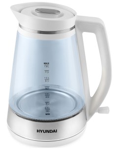 Чайник электрический HYK G3037 белый прозрачный Hyundai