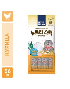 Лакомство для кошек Nutri Plan пюре Тунец и куриная грудка 4шт 14г упаковка 25 шт Dongwon